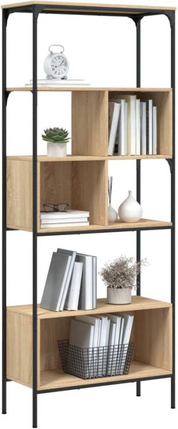 VidaXL -Boekenkast-5-laags-76x33x188 5-cm-bewerkt-hout-sonoma-eiken - Foto 4