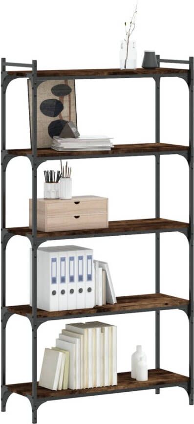 VidaXL -Boekenkast-5-laags-80x30x154-cm-bewerkt-hout-gerookt-eikenkleur - Foto 8