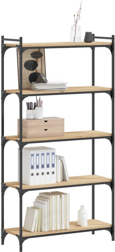 VidaXL -Boekenkast-5-laags-80x30x154-cm-bewerkt-hout-sonoma-eikenkleur