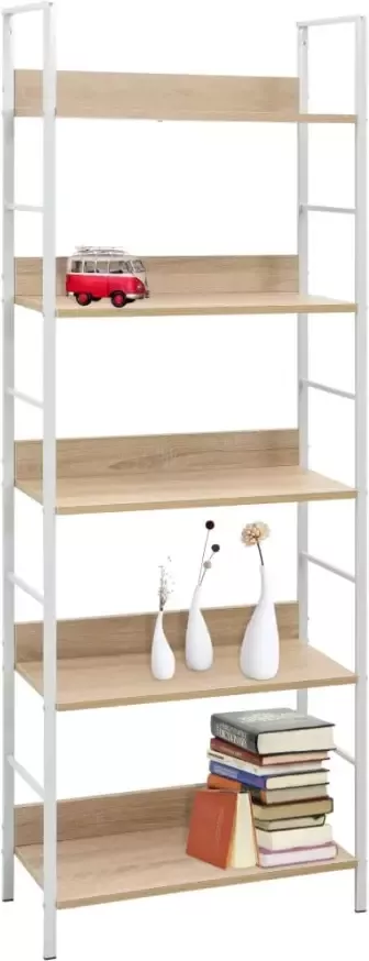 VidaXL -Boekenkast-5-schappen-60x27 6x158 5-cm-bewerkt-hout-eikenkleur - Foto 4