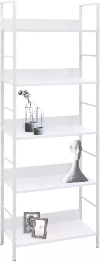 VidaXL -Boekenkast-met-5-schappen-60x27 6x158 5-cm-bewerkt-hout-wit