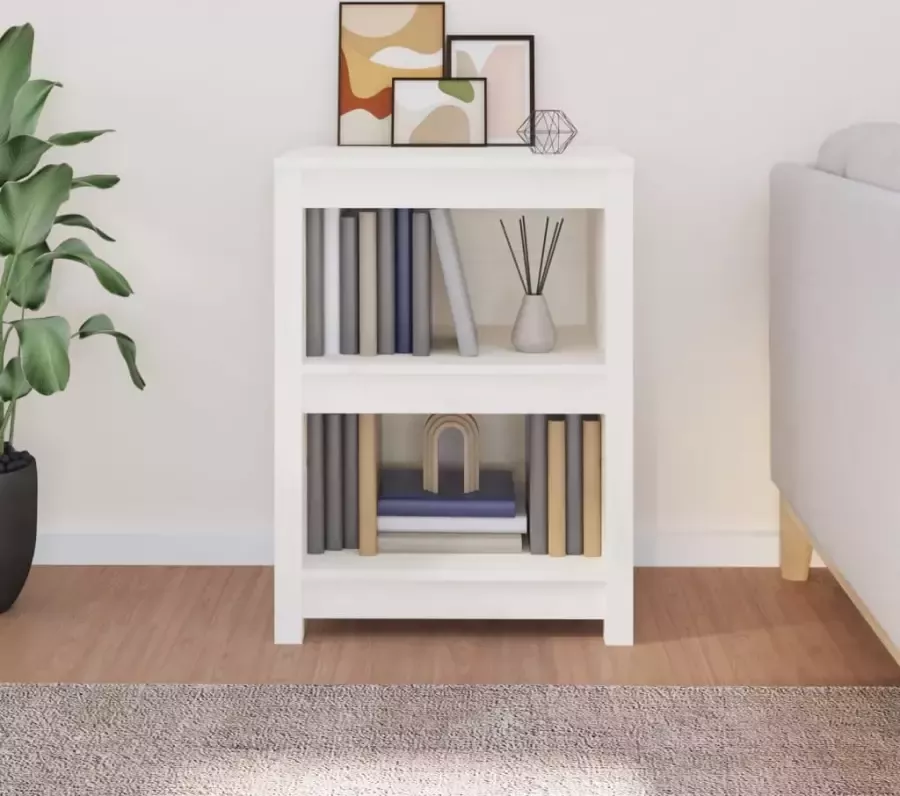 VidaXL -Boekenkast-50x35x68-cm-massief-grenenhout-wit