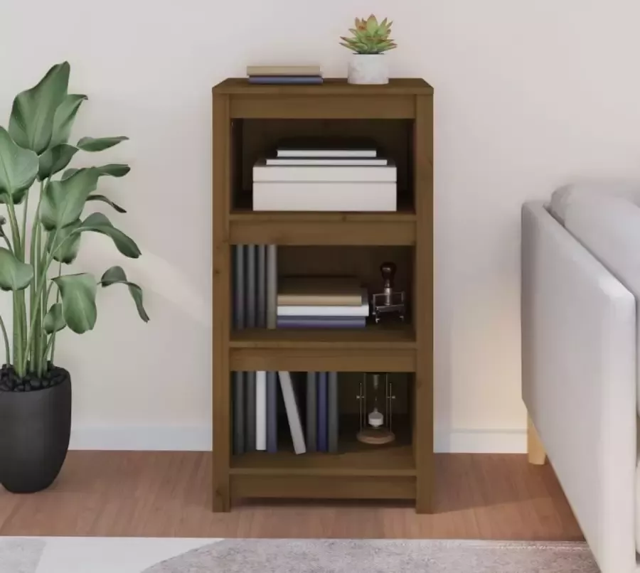 VidaXL -Boekenkast-50x35x97-cm-massief-grenenhout-honingbruin