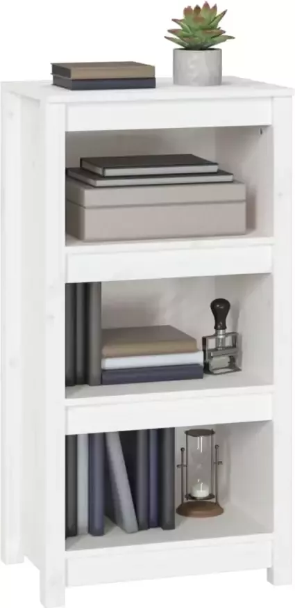 VidaXL -Boekenkast-50x35x97-cm-massief-grenenhout-wit - Foto 4
