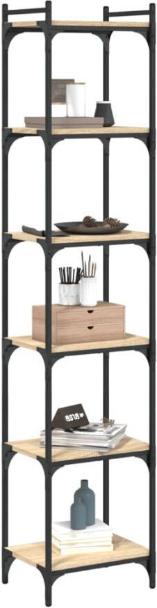 VidaXL -Boekenkast-6-laags-40-x-30-x-188-cm-bewerkt-hout-sonoma-eiken