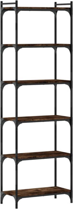 VidaXL -Boekenkast-6-laags-60x30x188-cm-bewerkt-hout-gerookt-eikenkleur