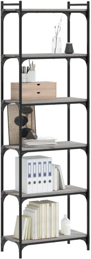 VidaXL -Boekenkast-6-laags-60x30x188-cm-bewerkt-hout-grijs-sonoma - Foto 5
