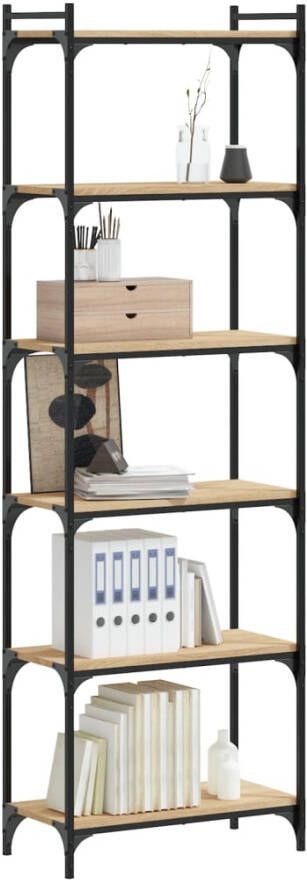 VidaXL -Boekenkast-6-laags-60x30x188-cm-bewerkt-hout-sonoma-eiken - Foto 4