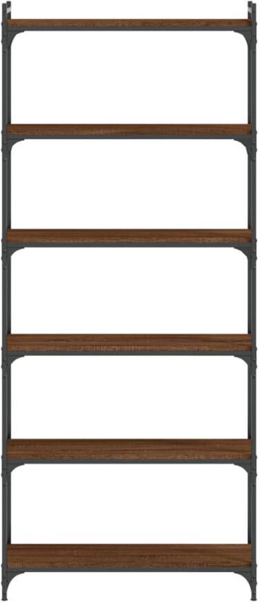 VidaXL -Boekenkast-6-laags-80x30x188-cm-bewerkt-hout-bruineikenkleurig - Foto 5