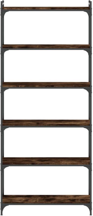 VidaXL -Boekenkast-6-laags-80x30x188-cm-bewerkt-hout-gerookt-eikenkleur - Foto 4