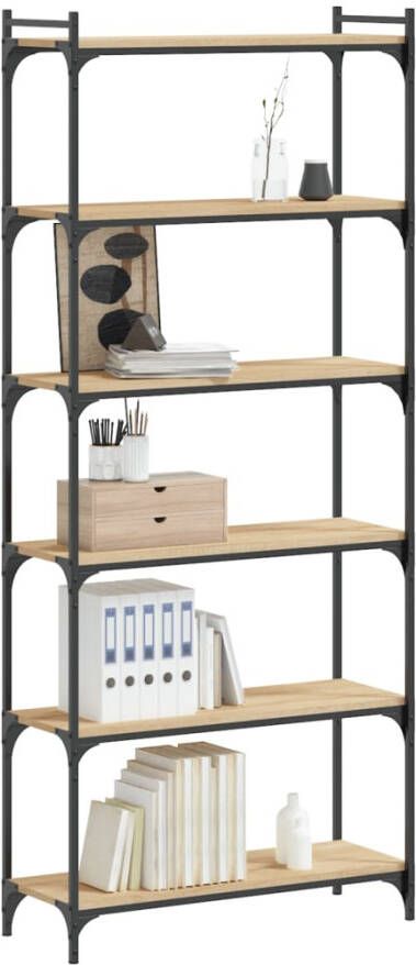 VidaXL -Boekenkast-6-laags-80x30x188-cm-bewerkt-hout-sonoma-eiken