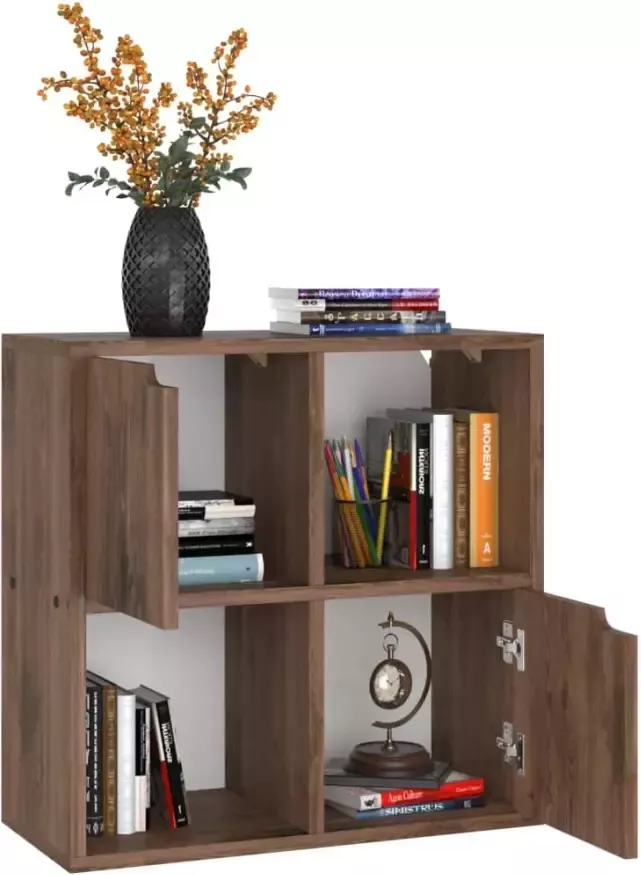 VidaXL -Boekenkast-60x27 5x59 5-cm-bewerkt-hout-gerookt-eikenkleurig - Foto 1