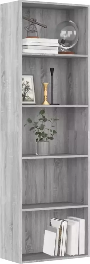 VidaXL -Boekenkast-60x30x189-cm-bewerkt-hout-grijs-sonoma-eikenkleurig - Foto 4