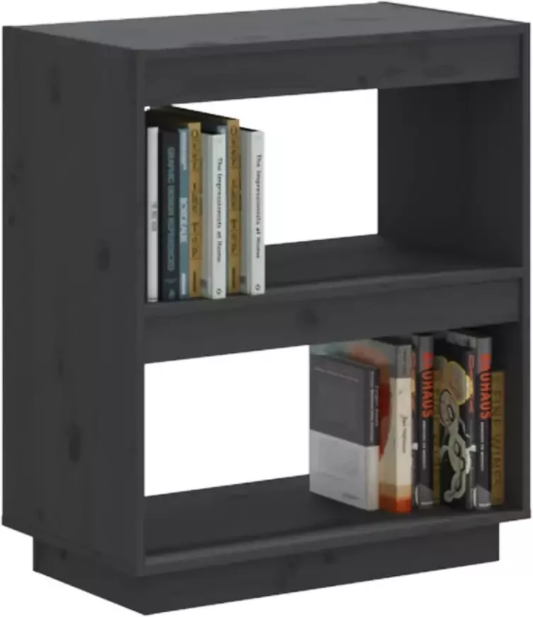 VidaXL -Boekenkast-60x35x71-cm-massief-grenenhout-grijs - Foto 5