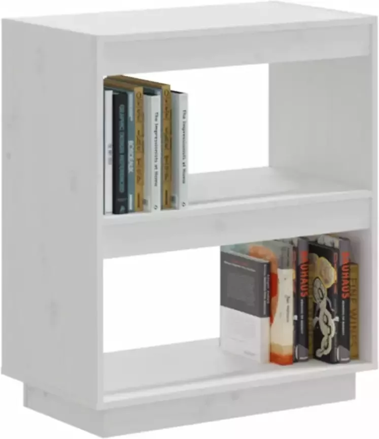 VidaXL -Boekenkast-60x35x71-cm-massief-grenenhout-wit - Foto 4