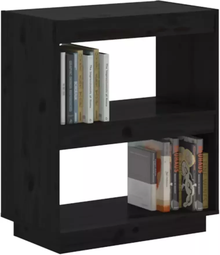 VidaXL -Boekenkast-60x35x71-cm-massief-grenenhout-zwart - Foto 4