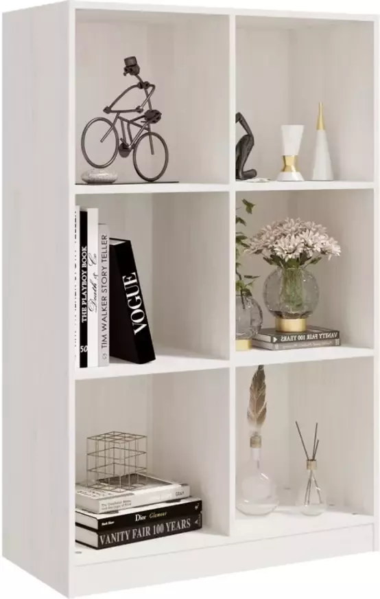 VidaXL -Boekenkast-70x33x110-cm-massief-grenenhout-wit - Foto 4