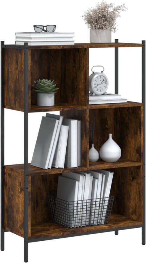 VidaXL -Boekenkast-72x28x109-cm-bewerkt-hout-gerookt-eikenkleurig - Foto 4