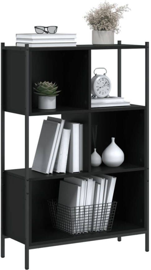 VidaXL -Boekenkast-72x28x109-cm-bewerkt-hout-zwart - Foto 4