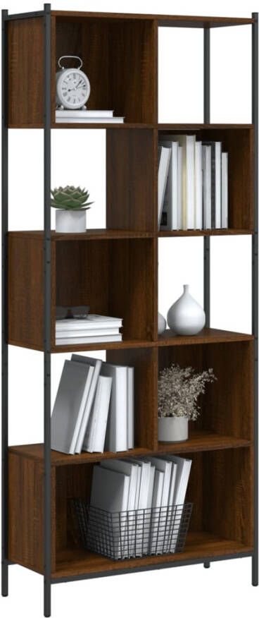 VidaXL -Boekenkast-72x28x172-cm-bewerkt-hout-bruineikenkleurig - Foto 4
