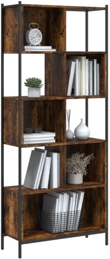 VidaXL -Boekenkast-72x28x172-cm-bewerkt-hout-gerookt-eikenkleurig - Foto 4