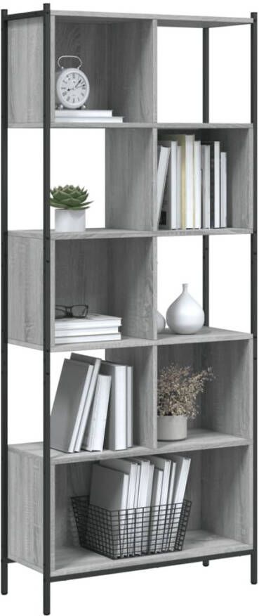 VidaXL -Boekenkast-72x28x172-cm-bewerkt-hout-grijs-sonoma-eikenkleurig - Foto 4