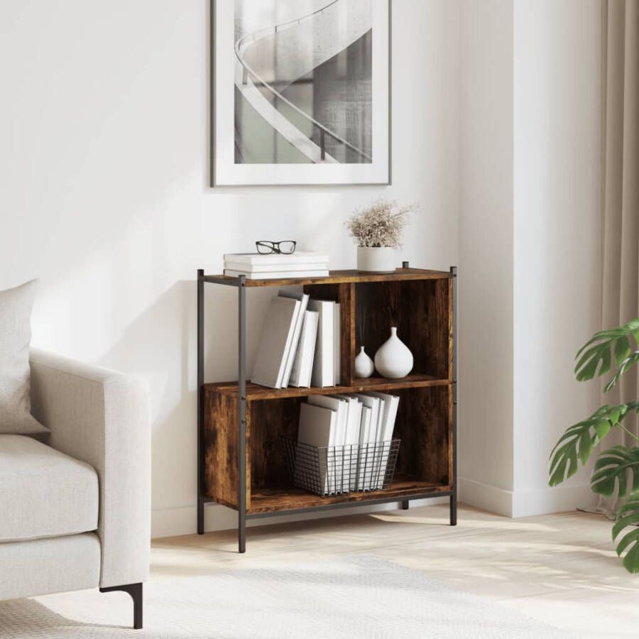 VidaXL -Boekenkast-72x28x77 5-cm-bewerkt-hout-gerookt-eikenkleurig