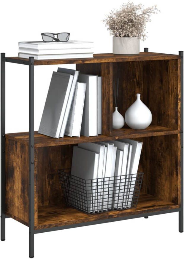 VidaXL -Boekenkast-72x28x77 5-cm-bewerkt-hout-gerookt-eikenkleurig - Foto 4