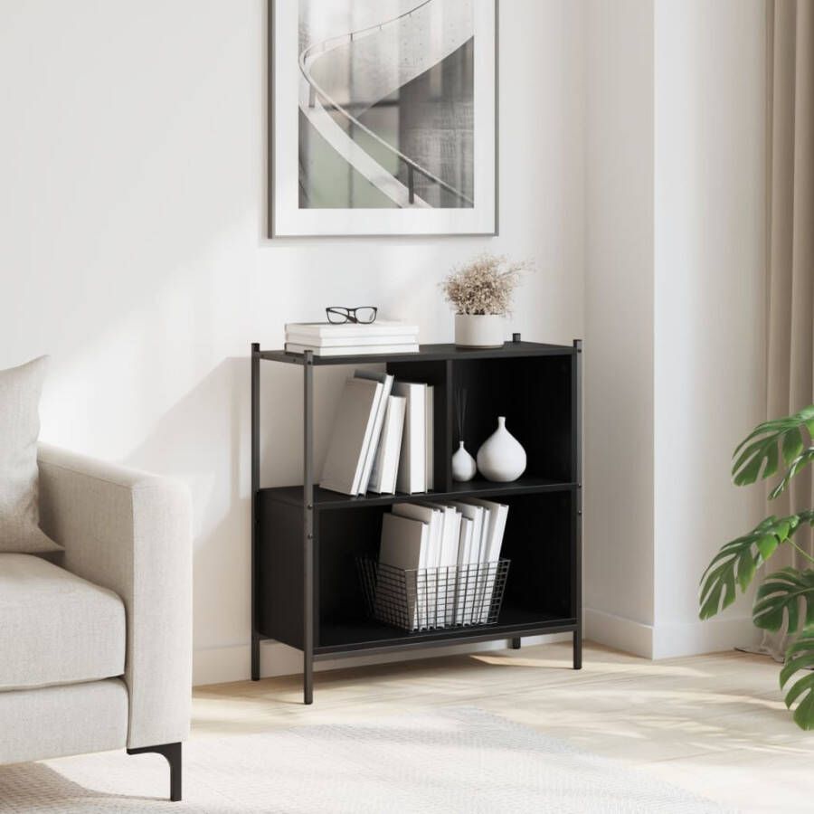 VidaXL -Boekenkast-72x28x77 5-cm-bewerkt-hout-zwart