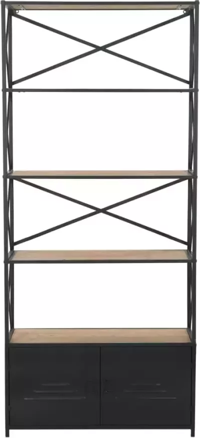 VidaXL -Boekenkast-80x32 5x180-cm-massief-vurenhout-en-staal - Foto 4
