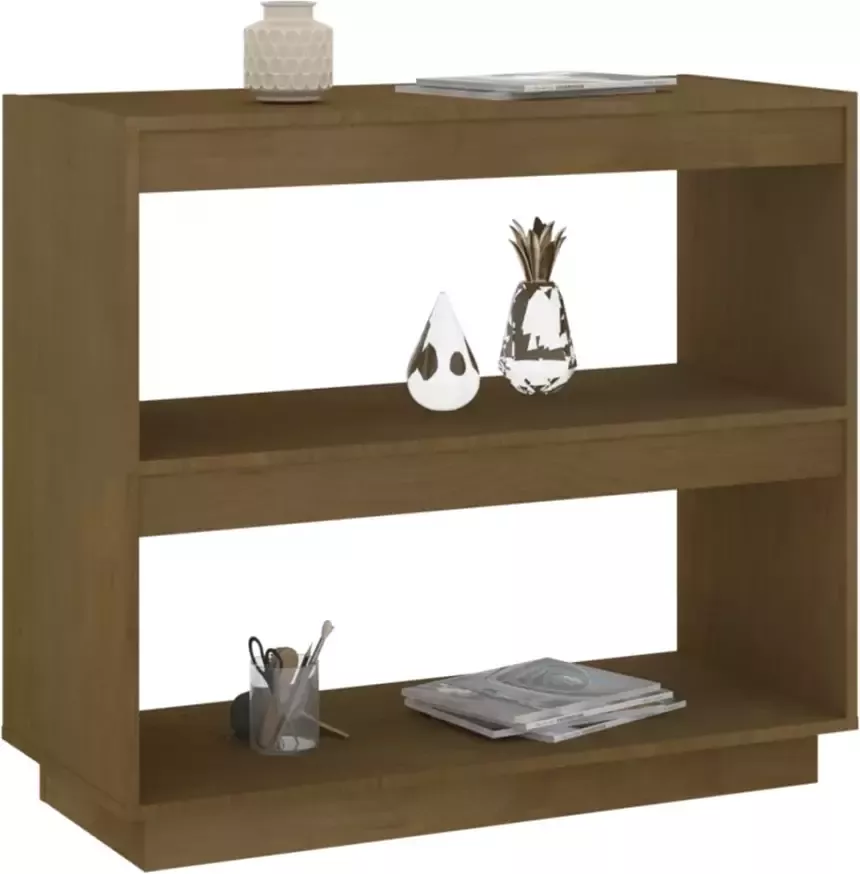 VidaXL -Boekenkast-80x35x71-cm-massief-grenenhout-honingbruin - Foto 2