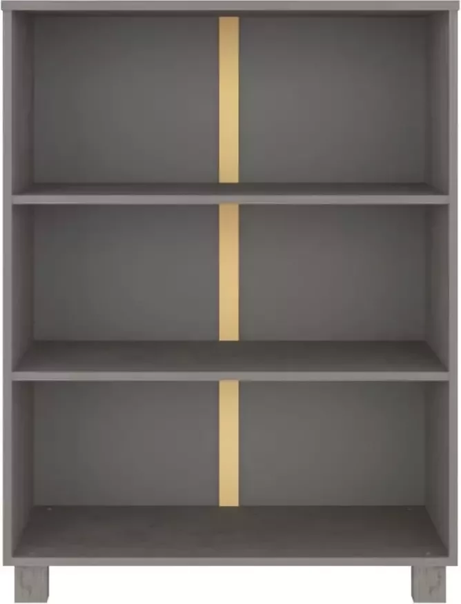 VidaXL -Boekenkast-HAMAR-85x35x112-cm-massief-grenenhout-lichtgrijs