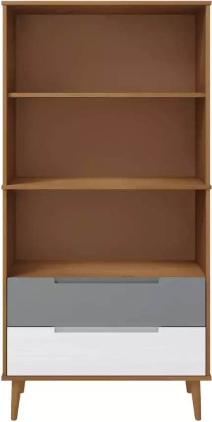 VidaXL -Boekenkast-MOLDE-85x35x170 5-cm-massief-grenenhout-bruin - Foto 4