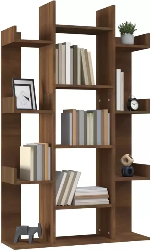 VidaXL -Boekenkast-86x25 5x140-cm-bewerkt-hout-bruineikenkleurig - Foto 5