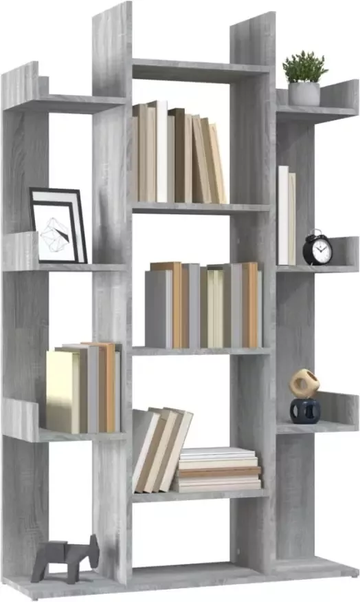 VidaXL -Boekenkast-86x25 5x140-cm-bewerkt-hout-grijs-sonoma-eiken - Foto 4