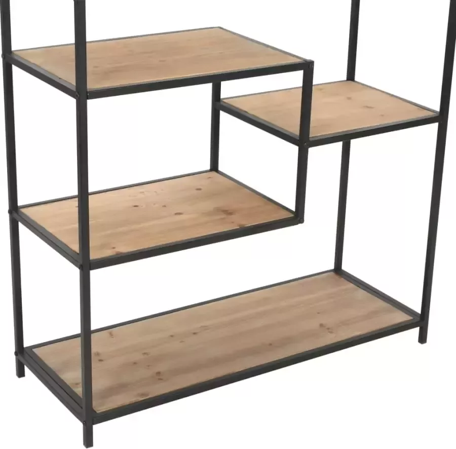 VidaXL -Boekenkast-90 5x35x180-cm-massief-vurenhout-en-staal - Foto 2