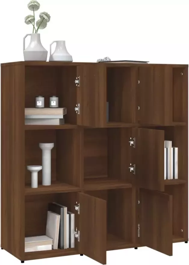 VidaXL -Boekenkast-90x30x90-cm-bewerkt-hout-bruineikenkleurig - Foto 3