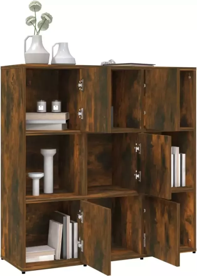 VidaXL -Boekenkast-90x30x90-cm-bewerkt-hout-gerookt-eikenkleurig - Foto 3