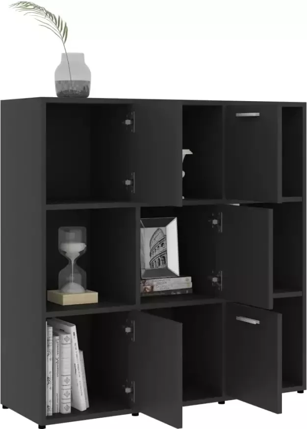 VidaXL Prolenta Premium Boekenkast 90x30x90 cm spaanplaat grijs - Foto 4