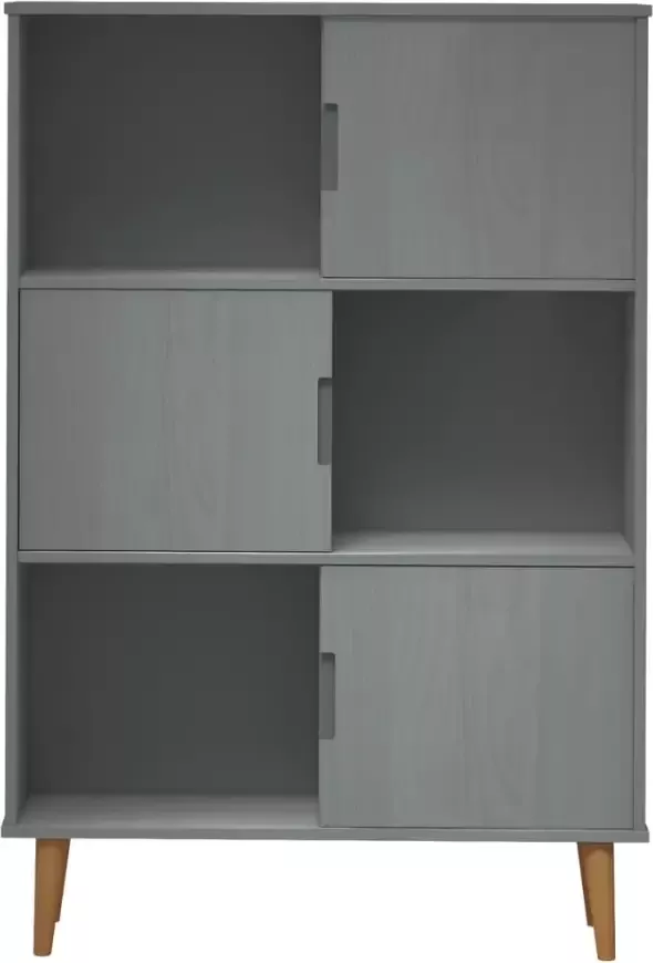 VidaXL -Boekenkast-MOLDE-90x35x133 5-cm-massief-grenenhout-grijs - Foto 5