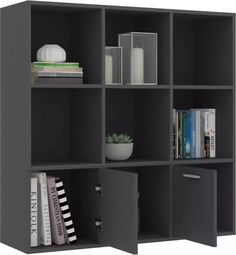 VidaXL -Boekenkast-98x30x98-cm-bewerkt-hout-grijs - Foto 3