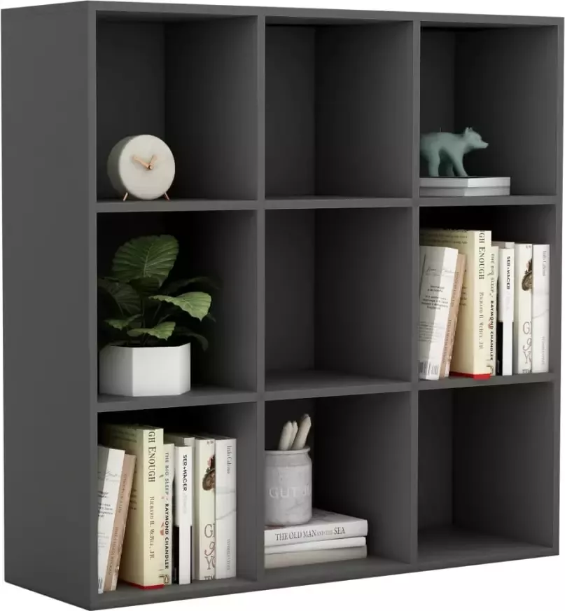 VidaXL -Boekenkast-98x29x97 5-cm-bewerkt-hout-grijs - Foto 4