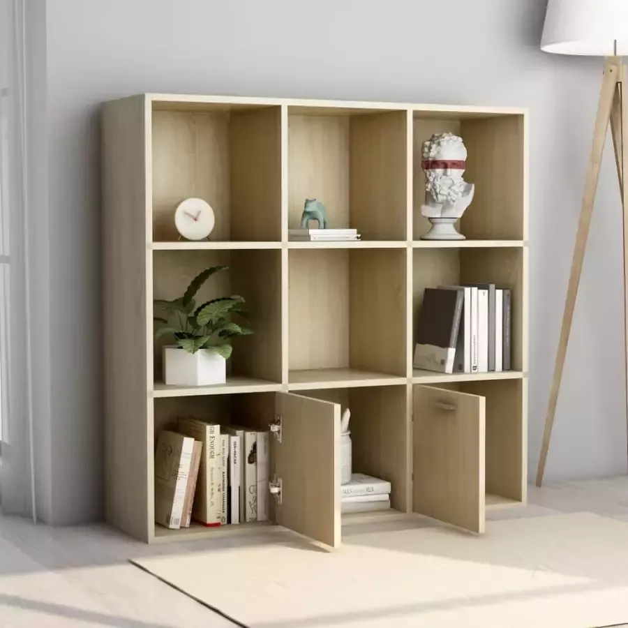 VidaXL -Boekenkast-98x30x98-cm-bewerkt-hout-sonoma-eikenkleurig - Foto 3