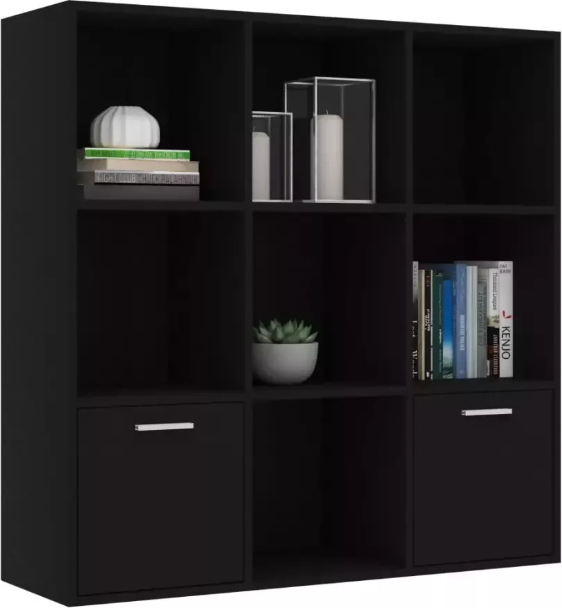 VidaXL -Boekenkast-98x30x98-cm-bewerkt-hout-zwart - Foto 2