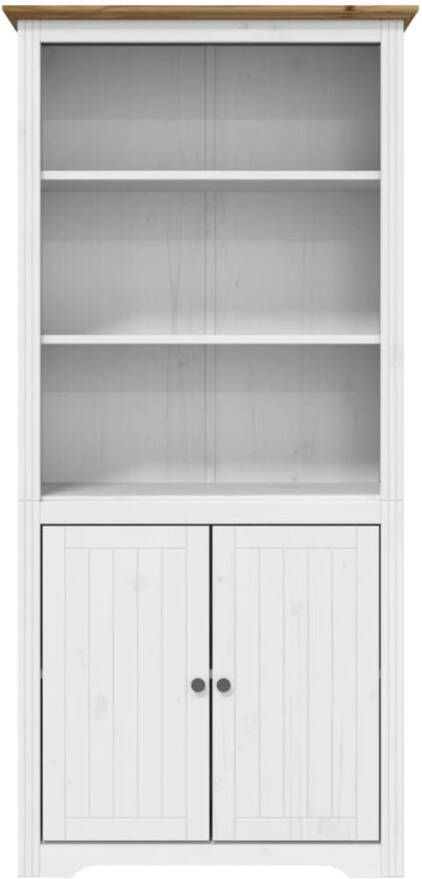 VidaXL -Boekenkast-BODO-80x40x172-cm-massief-grenenhout-wit-en-bruin - Foto 4