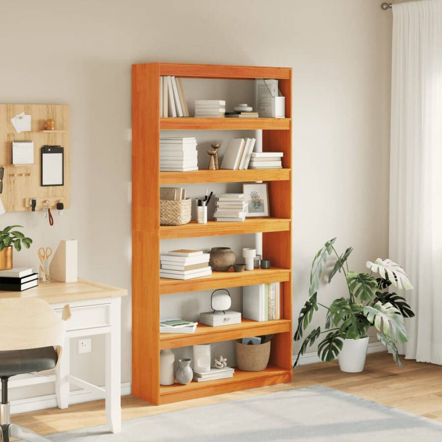 VidaXL -Boekenkast- -kamerscherm-100x30x199 5-cm-massief-grenenhout