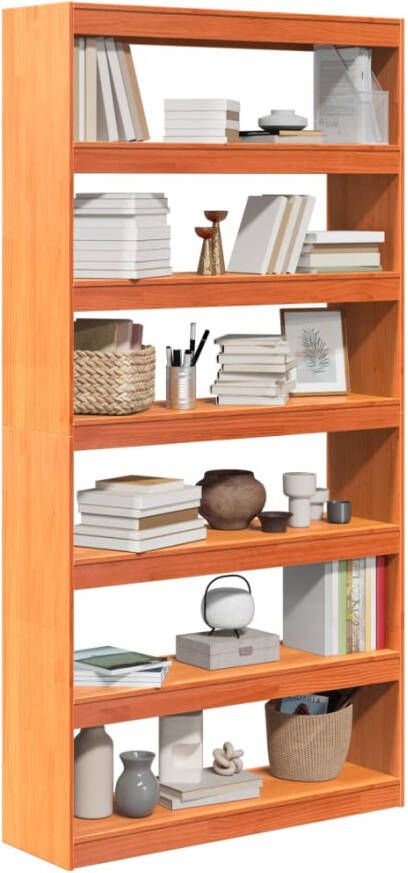 VidaXL -Boekenkast- -kamerscherm-100x30x199 5-cm-massief-grenenhout - Foto 4