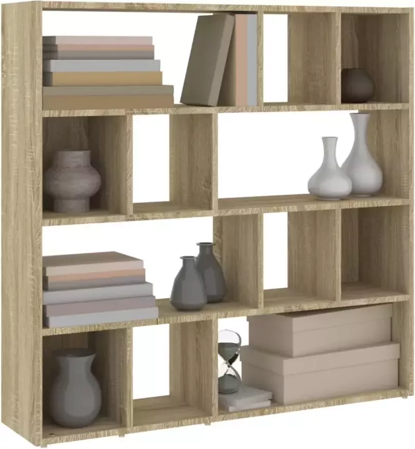 VidaXL -Boekenkast- -kamerscherm-105x24x102-cm-sonoma-eikenkleurig - Foto 4