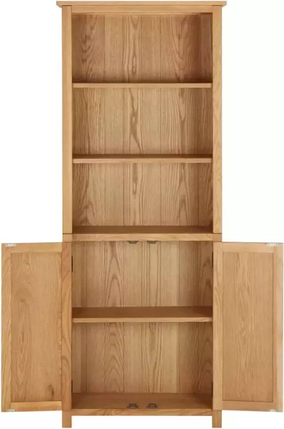 VidaXL -Boekenkast-met-2-deuren-70x30x180-cm-massief-eikenhout