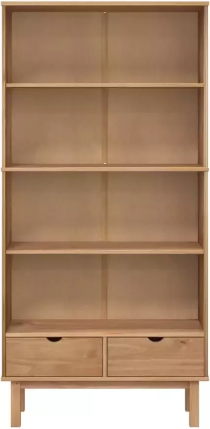 VidaXL Boekenkast met 2 lades massief grenenhout bruin - Foto 4